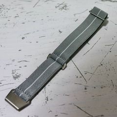 MNストラップタイプ時計ベルト　 カラー：ライトグレー＋白センターステッチ