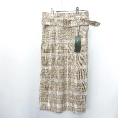 ◇ INGNI イング チェック柄 膝下丈 タイト スカート サイズM ブラウン系 レディース E  【1408060031566】