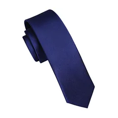 [HISDERN] [ヒスデン] 青 ナロータイ メンズ ネクタイ 無地 細め 結婚式 幅5.5cm シルク 洗える ブランド