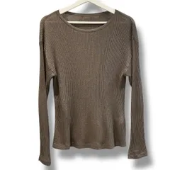 N.Natural Beauty Basic エヌ ナチュラルビューティーベーシック シアーリブゆるニット サイズM ブラウン ラメ柄 25年製 参考定価8360円 NO 166-5170401ラウンドネック レディース 春 ゴーゴー古着マルイ草加店1539