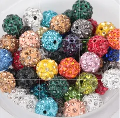 ラインストーンボール 50粒 カラフル ミックス ビーズパーツ ビジュー B92