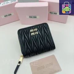 【今日特価】Miu Miu ミュウミュウ クラシック刺しゅうプレス柄財布 小羊皮使用、仕上げ精良-WTO輸入2