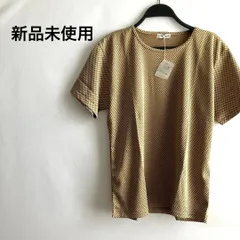 新品未使用タグ付き総柄半袖Tシャツ茶色ブラウン高級感上品フリーサイズ