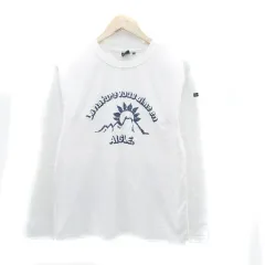 エーグル AIGLE Tシャツ カットソー ラウンドネック 長袖 プリント M オフホワイト 紺 ネイビー /HO5 ■MOのサムネイル