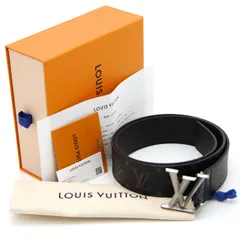 【ほぼ未使用】中古 極美品 ルイヴィトン モノグラム・エクリプス ベルト・LV ピラミッド 40MM M0607 ブラック グレー スペイン製 LOUIS VUITTON メンズ モノトーン 革ベルト プレゼント 記念日 ブランド小物