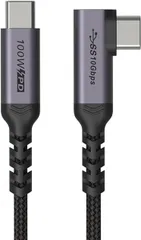 ［BOEN］Type C ケーブル USB 3.1 (3.0 / 2.0) 対応PD 1M 最大100W/5A 急速充電 4K 60HZビデオ伝送 高耐久 ナイロン編み 10Gbps  (L字 1M)