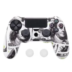 ZOMTOP PS4 プレイステーション4 対応用 コントローラー 塗られたパターンシリコン カバー スキ ン ケース 交換用ハンドル帽 2個付け(ドル)