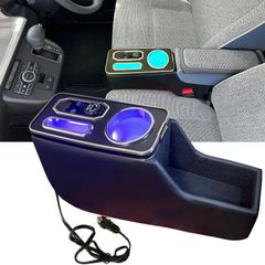 Yotetat【2025最新型】ダイハツ ムーヴ キャンバス専用 コンソールボックス LA800S/LA810S/LA850S/LA860S(2022年7月~)用 アームレストコンソール move canbusに適用 呼吸ランプ 七色変換 タイプC &タイプA