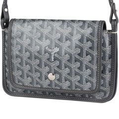GOYARD/ゴヤール　プリュメ ポーチウォレット（ショルダーバッグ/ショルダーポーチ/ショルダーウォレット）　ゴヤールディンキャンバス×シュヴロッシュカーフスキン　グレー　PLUMETPMLTY51CL51P【新品同様品】