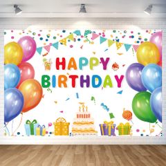 【人気商品】誕生日 誕生日 おしゃれ タペストリー タペストリー パーティー デコレーション Birthday Happy 写真背景 フォトポスター バースデー 子供 バースデー 飾り付け 白い風船ケーキ 白い風船ケーキ