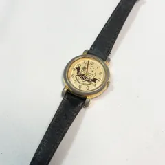 【送料無料】CITIZEN/シチズン/スヌーピー/SNOOPY/VEGA3/ゴールド×ブラック/クォーツ腕時計/電池切れ/動作未確認/ジャンク品扱い/中古品