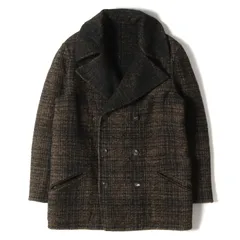 BOTTEGA VENETA ボッテガヴェネタ チェック アルパカ モヘア ウール メルトン リバーシブルコート ダブルブレスト ベージュ ブラック 黒 46 アウター ジャケットのサムネイル