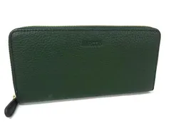 ■新品同様■ BARCOS バルコス レザー ラウンドファスナー 長財布 ウォレット 小銭入れ 札入れ グリーン系 BS0420