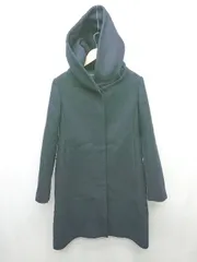 ◇ green label relaxing UNITED ARROWS ウール フロントボタン 長袖 フーディ コート サイズ40 ネイビー レディース P  【1404250013794】のサムネイル