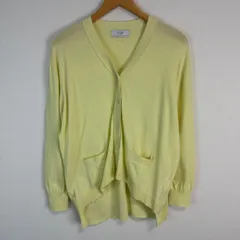 SLOBE IENA スローブ イエナ カーディガン ニット Vネック 無地 シンプル イエロー Fサイズ レディース 古着 カジュアル