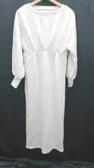 ◇ Θ Bonjour Sagan ボンジュールサガン スウェット生地 タック 長袖 ロング ワンピース サイズF ホワイト系 レディース E  【1412090065958】