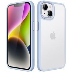 JEDirect マットケース iPhone 14 6.1インチ用 耐衝撃性ミリタリーグレードの落下防止 つや消しの半透明の背面電話カバー 指紋防止 (空色)