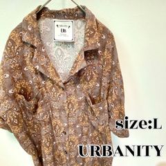 URBANITY　アーバニティ　UB　総柄　シャツ　半袖　レディース　L　レーヨン100％