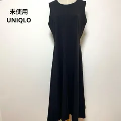 未使用 UNIQLO ユニクロ ブラック ノースリーブ ワンピース XL
