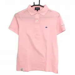 【美品】パーリーゲイツ 半袖ポロシャツ ライトピンク×ネイビー系 胸ロゴ刺しゅう  レディース 1(M) ゴルフウェア PEARLY GATES