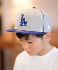 【ムラスポ公式】新品 NEW ERA ニューエラ キッズ キャップ 帽子 Youth 9FIFTY MLB Taping ロサンゼルス・ドジャース グレー ダークロイヤル 14391999