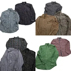 古着卸 まとめ売り ノーティカ 長袖シャツ 10枚セット (メンズ L ) マドラスチェック ストライプ マルチカラー 中古 古着 MY4936