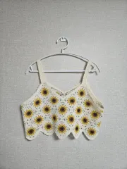 TWEE(トゥウィー) ひまわり 刺繡 クロップド ビスチェ f