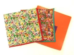 ■新品同様■ KENZO ケンゾー コットン100% フラワー 花柄 ハンカチーフ ポケットチーフ ２点セット レディース マルチカラー DE5903のサムネイル
