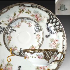 オールドノリタケ アールヌーボー様式 高級金盛上薔薇図紋