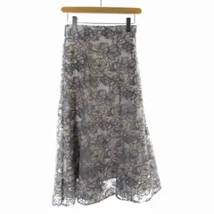 プロポーション ボディドレッシング PROPORTION BODY DRESSING 22SS エンブロイダリーフラワーマーメイドスカート フレア ミモレ ロング 刺繍 シアー シースルー S グレー 121-2120503 /RO