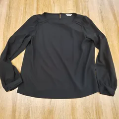 美品。Te chichi。テチチ。ブラウス。ブラック寄りネイビー。Fサイズ。