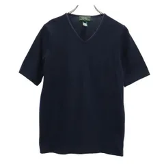 ローレンラルフローレン Vネック 半袖 Tシャツ S ネイビー系 LAUREN RALPH LAUREN ロゴ レディース 【中古】  【230623】 メール便可