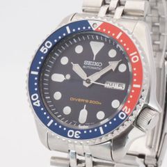 稼動品 美品 セイコー SEIKO DIVER'S 200m 7S26-0020 自動巻 ペプシ ブラック文字盤 デイ/デイト メンズ腕時計