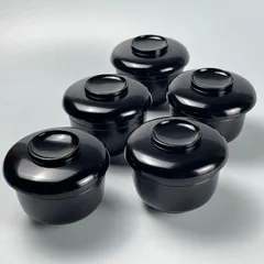 骨董　柚子形　器　漆器　木製　漆　向付　お椀　5つ　木箱 応量器（応量椀） 欅 五つ組 木製漆塗り 入れ子のお椀セット