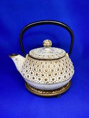 南部鉄器 アンシャンテジャポン カモミール 岩鋳 急須 ホワイト - メルカリ