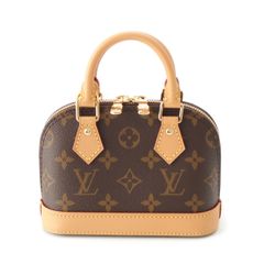 ルイヴィトン ナノアルマ モノグラム 2way ショルダー ハンドバッグ クロスボディ ブラウン【中古】