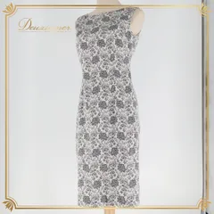 パーティドレス ワンピース ドレス 白 黒 ELLE 花柄 ホワイト系 ブラック系 柄 模様 発表会 イベント ダンス ノースリーブ シンプル デザイン レディース フォーマル カジュアル 結婚式 お呼ばれ ビジュー おしゃれ 上品 花模様