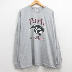 XL/古着 長袖 ビンテージ Tシャツ メンズ 00s park レスリング 大きいサイズ クルーネック グレー 霜降り 25jun27 中古