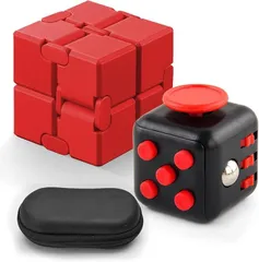 SALUDABLE フィジェットキューブ インフィニティキューブ セット(レッド)
