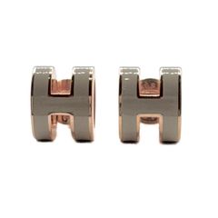 エルメス(HERMES) ポップアッシュ ミニ ピアス マロングラッセ ラッカーメタル ゴールド金具 新品 レディース アクセサリー ピアス