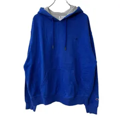 Champion ロゴスウェット パーカー L ブルー チャンピオン ワンポイントロゴ フーディー トップス 古着卸 アメリカ仕入 a708-6129