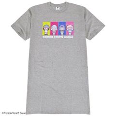 寺田てら Tシャツ イラスト スーパービックT 半袖 オーバーサイズ クリエイター イラストレーター グレー 春夏
