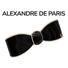 アレクサンドルドゥパリ Alexandre de paris バレッタ リボン ダークブラウン ベージュ プラスチック レディース S5V007