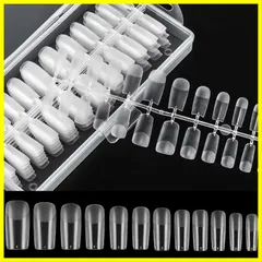 Annhua クリア ネイルチップセット 240枚 透明ネイルチップ スクエア ネイルチップ 長さだし 超薄 艶消 クリアチップセット つけ爪 ネイル長さだしチップ 自然なフィット感 ネイル用品 練習用 収納ケース付き