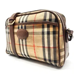 【良品】 BURBERRY バーバリー ショルダーバッグ トートバッグ ワンショルダーバッグ ノバチェック チェック柄 ロゴパッチ キャンバス レザー 革 ベージュ 肌色 ブラウン 茶色 ユニセックス 男女兼用 メンズ レディース