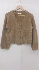 ◇ Samansa Mos2 blue Vネック ローゲージ 長袖 ニット カーディガン サイズM ベージュ系 レディース P  【1307040017623】