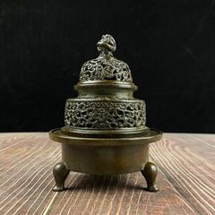 国籍不明 緑色玉付 香炉 インテリア 飾り物 青山サンドリーズ 古美術
