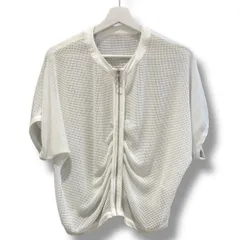 HIROKO BIS ヒロコビス knitニットR6KHN-01190 コシノヒロコ メッシュニット メッシュカーディガン 前あきファスナー ストレッチ 白 サイズ7 レディース 夏 ゴーゴー古着マルイ北千住店草892