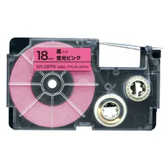 【単品】カシオ用 ネームランド 互換 テープカートリッジ 蛍光ラベル 18mm／蛍光ピンクテープ／黒文字　TPR-XR-18FPKのサムネイル