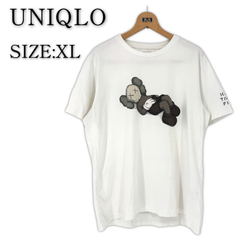 UNIQLO ユニクロ カウズ コラボTシャツ XL 半袖 ホワイト メンズ 古着 大きいサイズ 大きめ KAWS